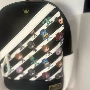 Loungefly Black and White Striped Character Backpack Loungefly Kryptonite Character Store Exclusive: Disney - The  main image 2